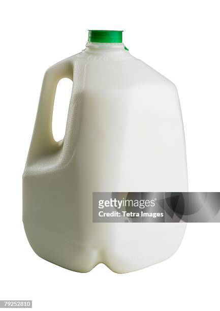a gallon bottle of milk - gallon stock-fotos und bilder