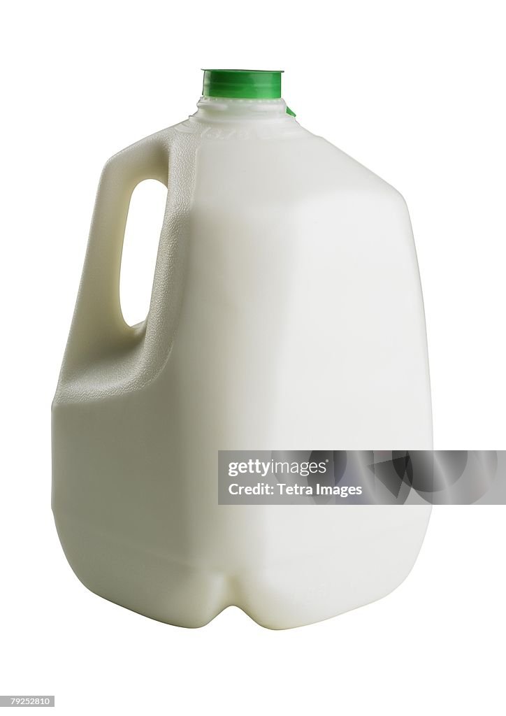 A gallon bottle of milk