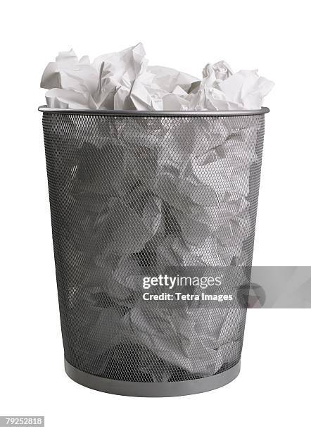 still life of trash can - wastepaper basket stock pictures, royalty-free photos & images