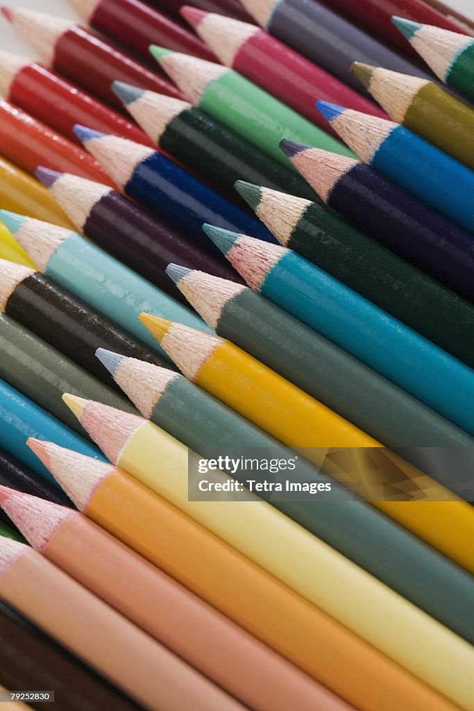 A variety of colored pencils