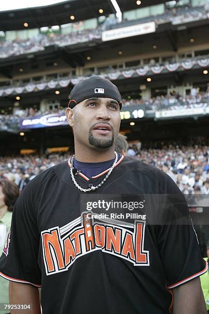 Candid portrait of Albert Pujols of the St. Louis Cardinals before the Home Run Derby at AT&T Park in San Francisco, California on July 9, 2007.