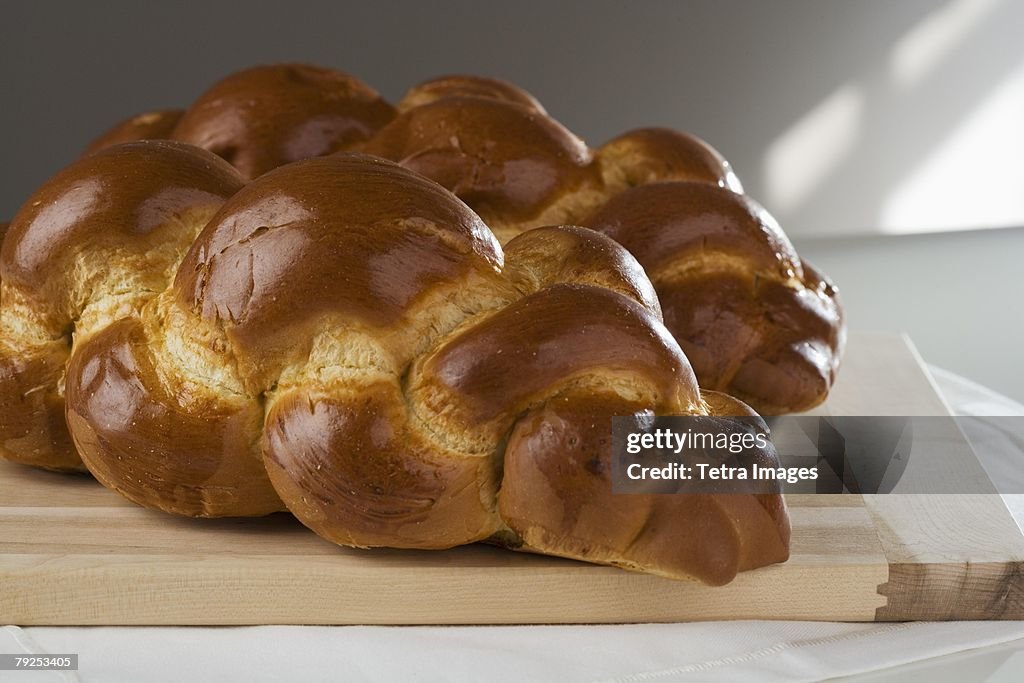 Close up of two loaves of Challah bread
