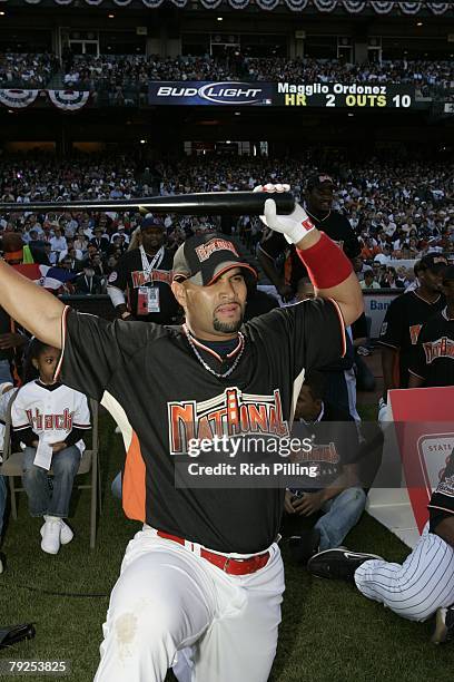 Albert Pujols of the St. Louis Cardinals stretches before the Home Run Derby at AT&T Park in San Francisco, California on July 9, 2007.