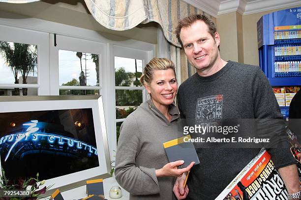 Actor Jack Coleman and wife Beth Toussaint attend The Luxury Lounge in honor of the 2008 SAG Awards featuring The Sports Club/LA, held at the Four...