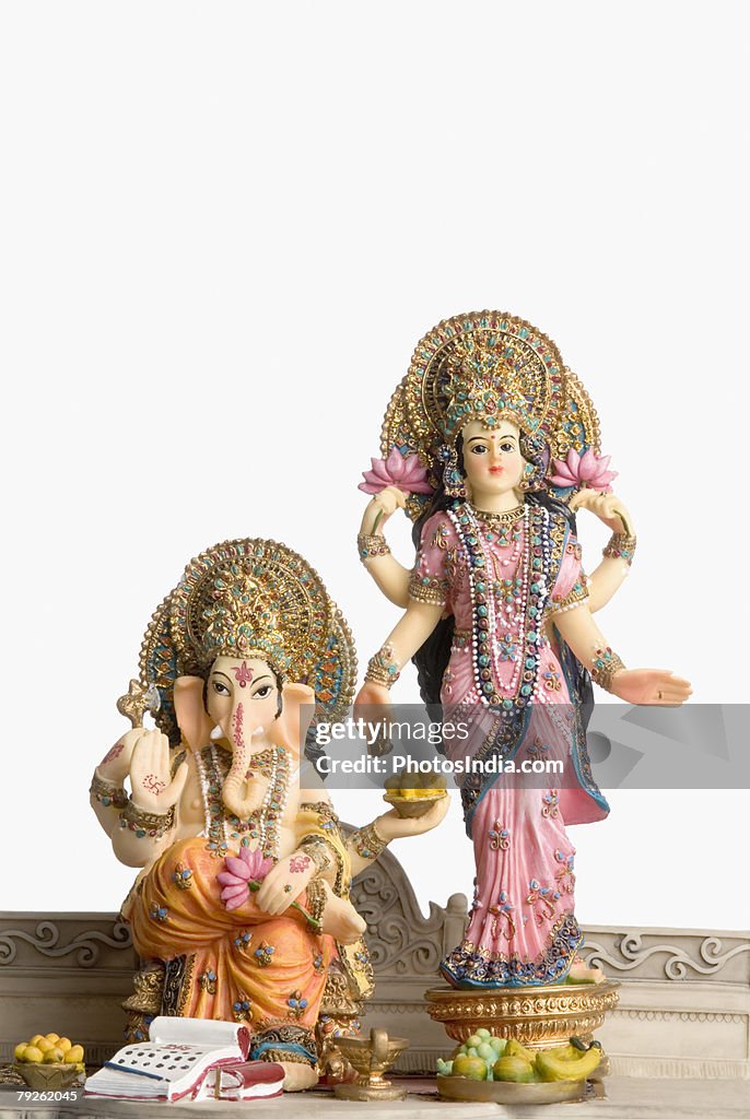 Statue of God Ganesha and Goddess Laxmi