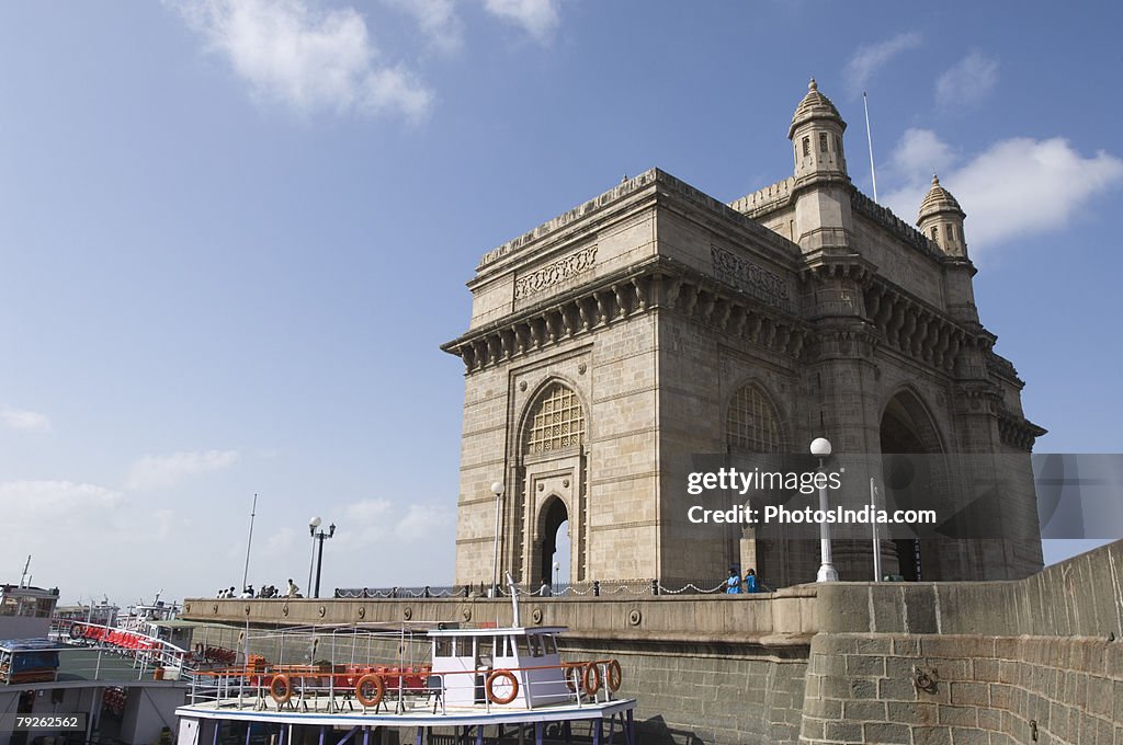 "Low angle view of a monument, Gateway of India, Mumbai, Maharashtra, India"