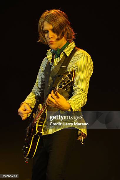 Guitarist Kyle Cook of Matchbox 20 performs at Hard Rock Live held at the Seminole Hard Rock Hotel and Casino on January 25, 2008 in Hollywood...