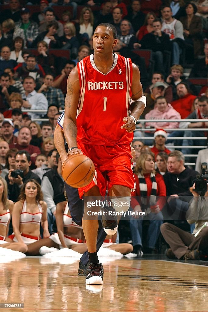 T Mac Rockets Tracy McGrady of the Houston Rockets moves the ball during the NBA ...