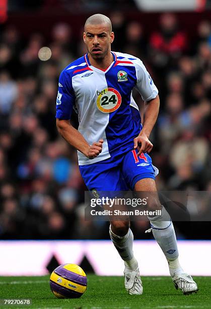 Steven Reid of Blackburn Rovers in action during Barclays Premier League match between Aston Villa and Blackburn Rovers at Villa Park on January 26,...