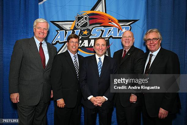 Ken Sawyer of the Pittsburgh Penguins, President and Alternate Governor Ron Campbell of the Tampa Bay Lightning, NHL Commissioner Gary Bettman,...