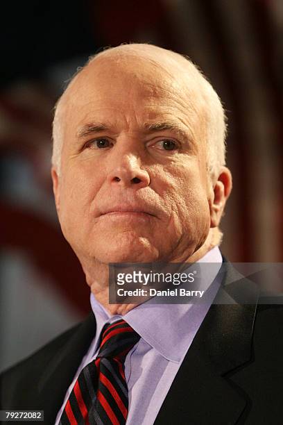 Republican presidential hopeful and Sen. John McCain ) during a campaign stop at the Shell Factory January 26, 2008 in North Ft. Myers, Florida....