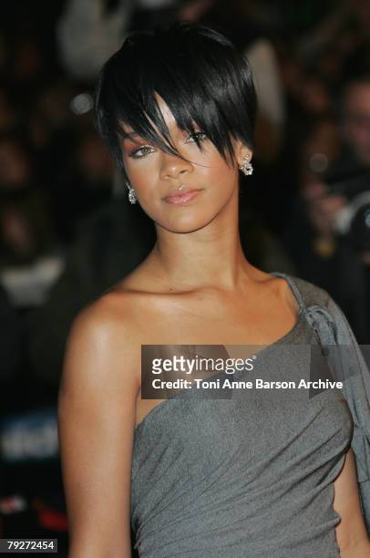 Singer Rihanna arrives at the 2008 NRJ Music Awards at the Palais des Festivals on January 26, 2008 in Cannes, France.