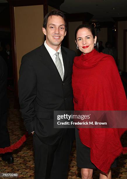 Director Richard Robbins and Universal Media Studios president Katherine Pope arrive at the 60th annual DGA Awards held at the Hyatt Regency Century...