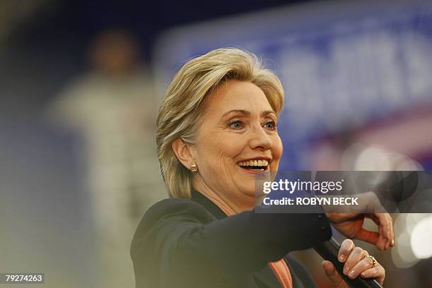 Democratic presidential hopeful Sen. Hillary Rodham Clinton speaks at a campaign stop at Tennessee State University in Nashville, Tennessee, 26...