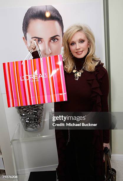 Actress Morgan Fairchild attends The Luxury Lounge in honor of the 2008 SAG Awards featuring the L'Oreal Paris Beauty Suite, held at the Four Seasons...