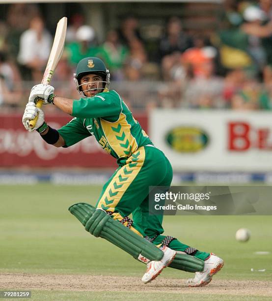 Duminy of South Africa during the 3rd ODI between South Africa and West Indies held at Sahara Oval St Georges on January 28, 2008 in Port Elizabeth,...