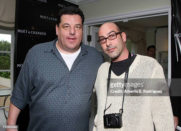 Actor Steve Schirripa and John Ventimiglia attend the Moet & Chandon suite at The Luxury Lounge in honor of the 2008 SAG Awards, held at the Four...