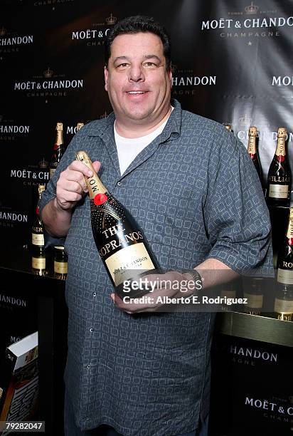 Actor Steve Schirripa attends the Moet & Chandon suite at The Luxury Lounge in honor of the 2008 SAG Awards, held at the Four Seasons Hotel on...