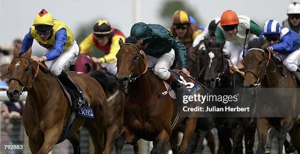 June 21: Richard Hughes and Ulundi gets the better of the Richard Quinn ridden Arabie to land The Wolferton Rated Stakes run at Ascot Racecourse in...