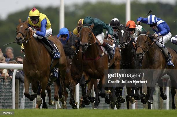 June 21: Richard Hughes and Ulundi gets the better of the Richard Quinn ridden Arabie to land The Wolferton Rated Stakes run at Ascot Racecourse in...