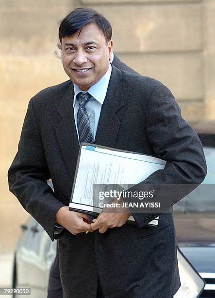 Lakshmi Mittal, chief executive of steel giant ArcelorMittal, arrives for talks with French President Nicolas Sarkozy at presidential Elysee Palace,...