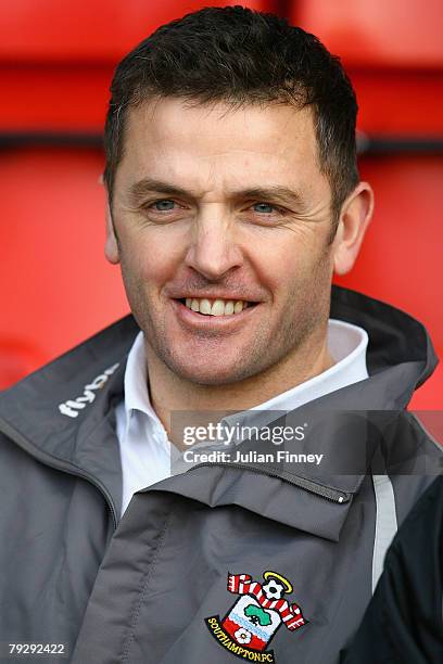 Jason Dodd, joint caretaker manager of Southampton looks on before the FA Cup sponsored by E.on Fourth Round match between Southampton and Bury at St...