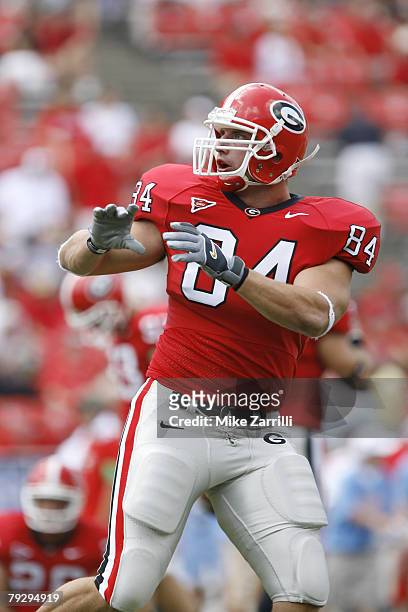Coleman Watson of the Bulldogs during a game between the University of Georgia and University of Alabama-Birmingham at Sanford Stadium in Athens,...