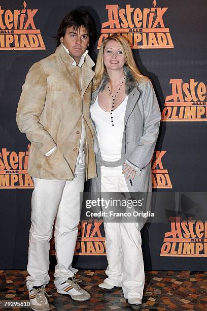 Italian actress Angela Melillo and her husband attend the 'Asterix at the Olympic Games' Italian premiere at the Warner Village Moderno Cinema,...