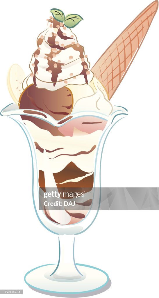 Chocolate parfait with cone