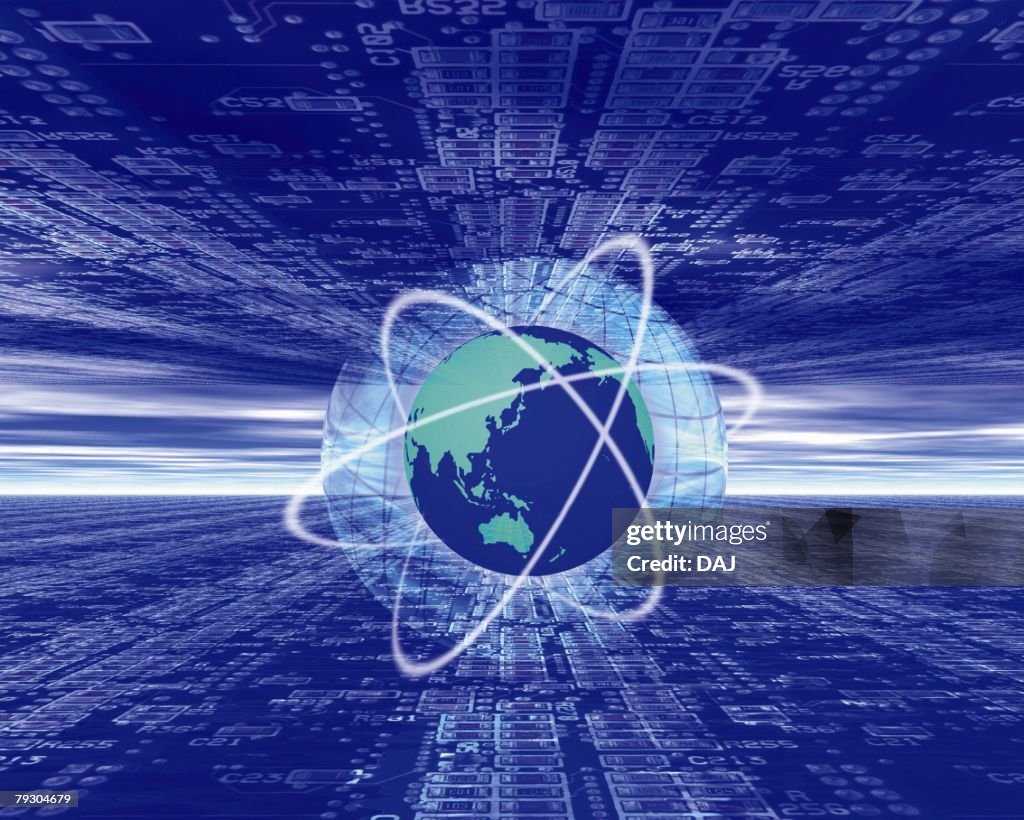 Earth Looks Like Computer The Earth In Loops And Image Of Computer Computer Graphics Composition ...
