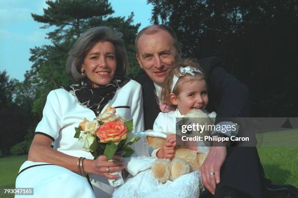 Claudie Andre-Deshays, Jean-Pierre Haigneré et leur fille, Carla.