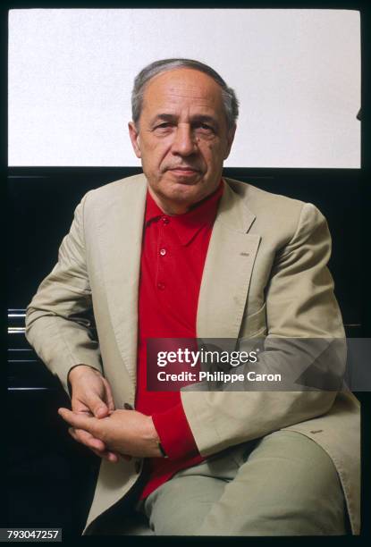 French orchestra conductor and composer, Pierre Boulez, is at the Chatelet Theater in Paris.