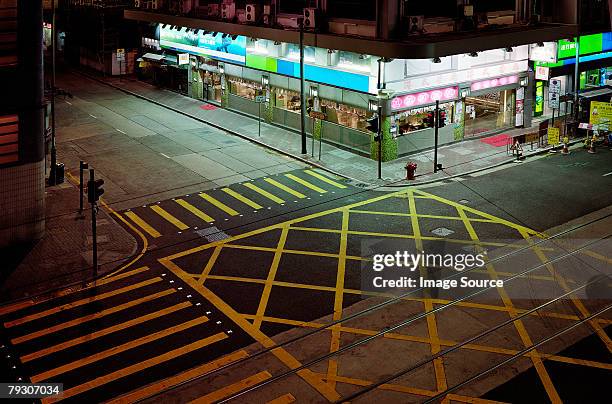 street corner in hong kong - street corner stock pictures, royalty-free photos & images