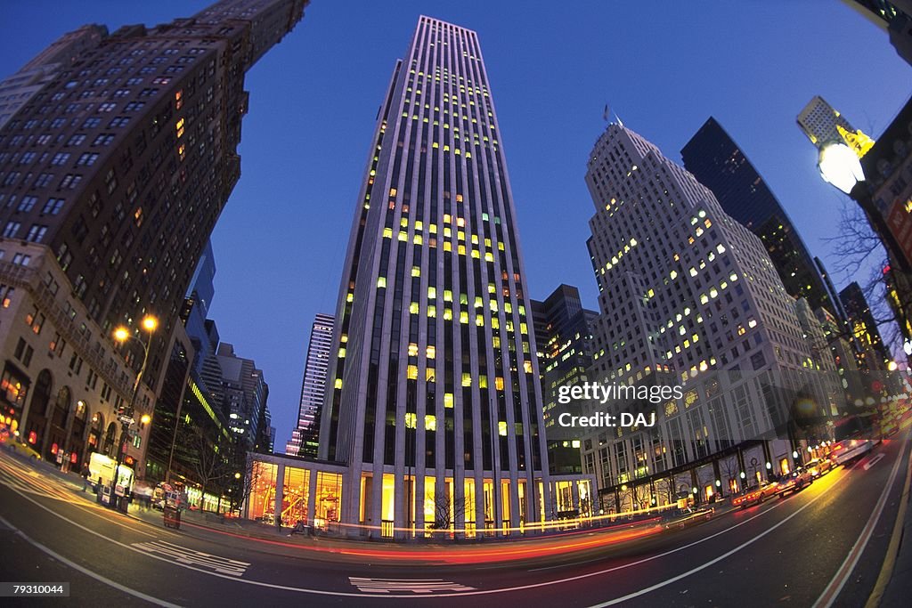 High Rise Building in New York, Manhattan, United State of America, Wide Angle