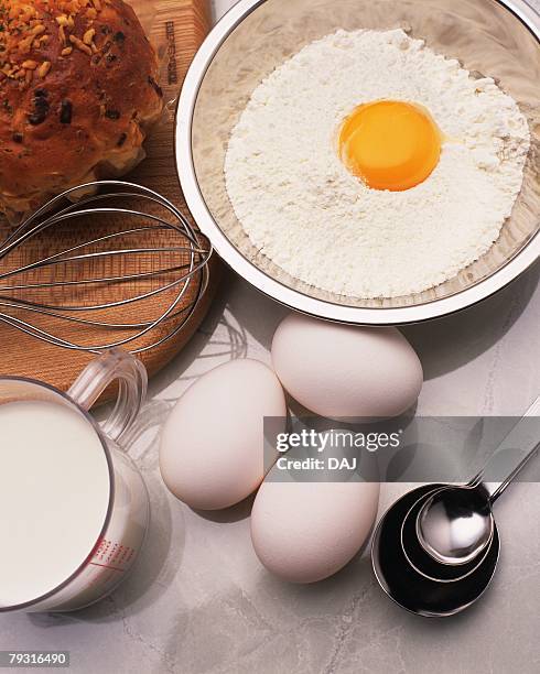 ingredients of bread, close up - measuring spoon powder stock pictures, royalty-free photos & images