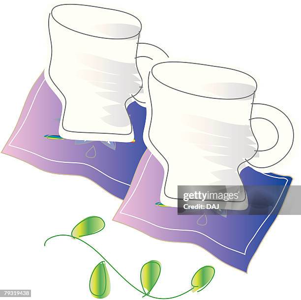 cup, illustrative technique - coaster stock illustrations