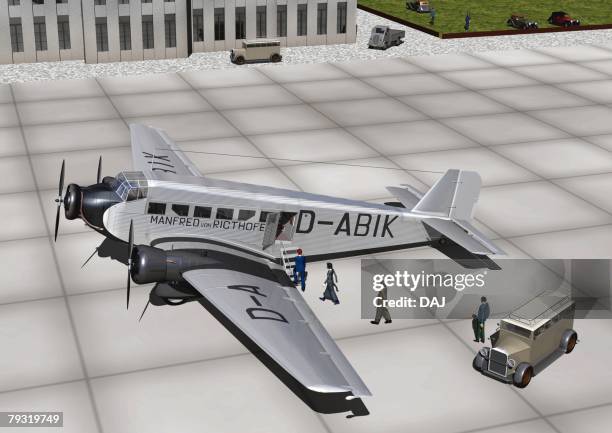 aircraft, cg, illustration, high angle view - 3d car rendering stock illustrations