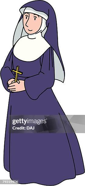 sister, illustrative technique - nun vector stock illustrations