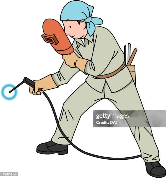 welder, illustrative technique - welding stock illustrations