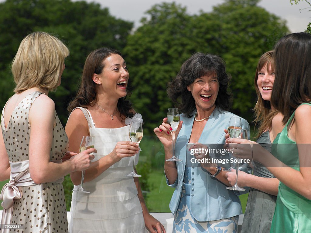 The bride and female wedding guests