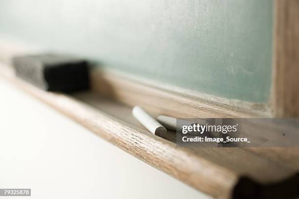 chalk and blackboard - brown v board of education stockfoto's en -beelden