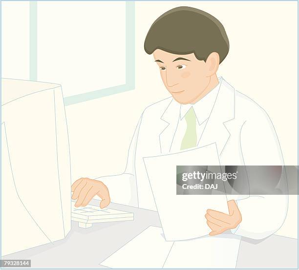 Doctor Computer Chart High Res Illustrations - Getty Images