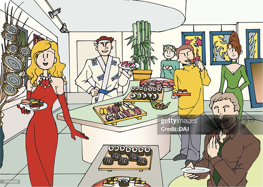 Sushi Party, Illustrative Technique