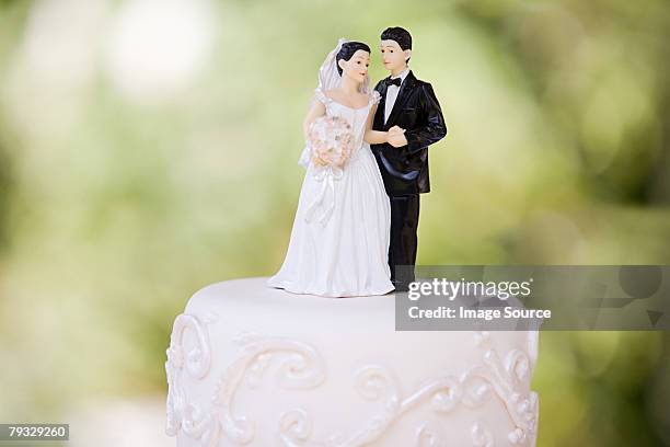 bride and groom figurines - married bildbanksfoton och bilder