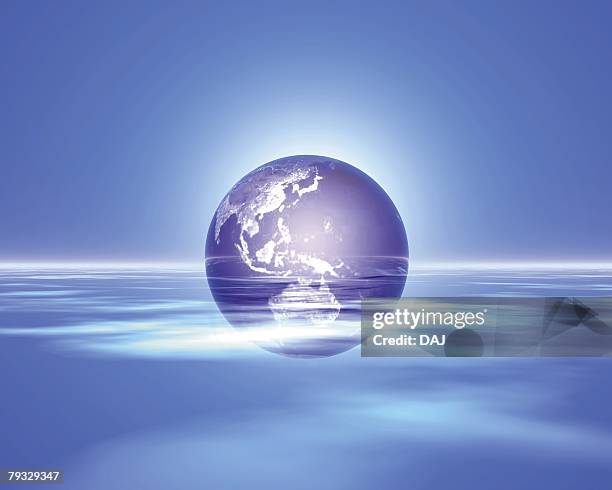 ilustraciones, imágenes clip art, dibujos animados e iconos de stock de crystal globe in the sky, computer graphics, composition - crystal christmas tree ornaments