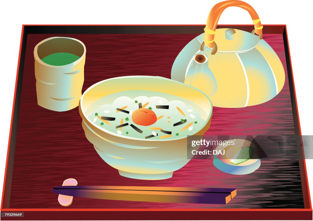 Ochazuke, close-up, illustration