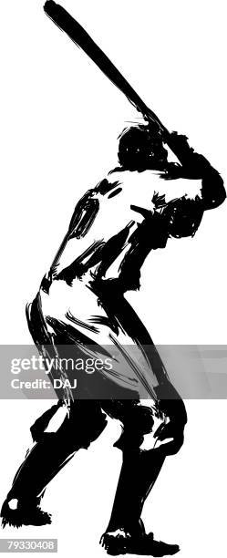 baseball player, pen and ink - tire swing stock illustrations