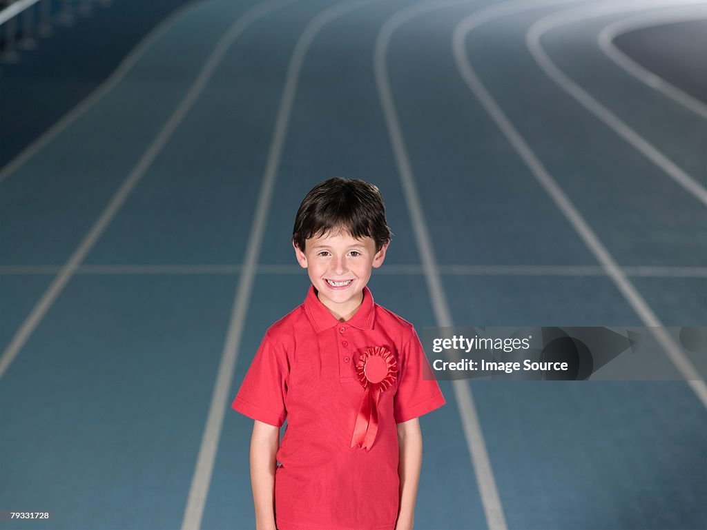 Boy with rosette