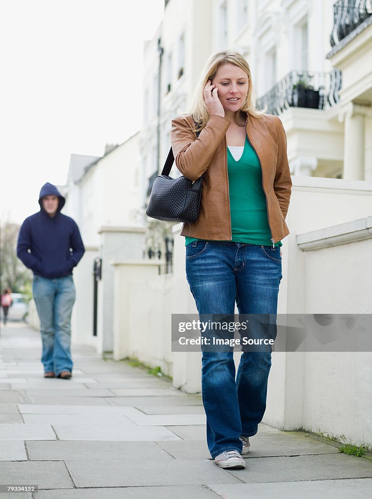 A woman being stalked