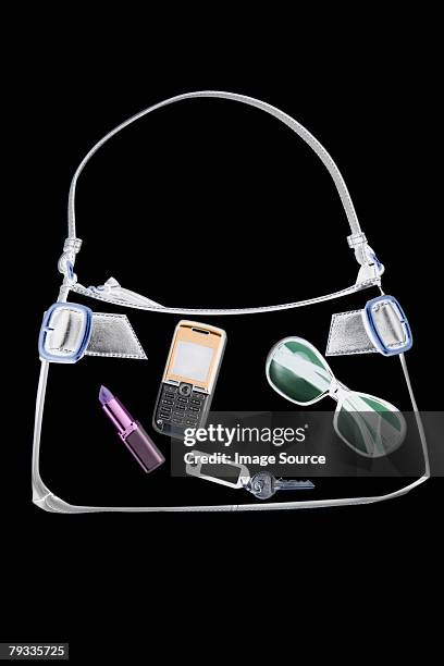 x ray of objects in handbag - airport x ray images stock pictures, royalty-free photos & images